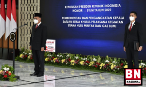 Menteri ESDM Arifin Tasrif mengambil sumpah jabatan dan melantik Pejabat Pimpinan Tinggi Pratama Kementerian ESDM dan Pejabat Pimpinan di lingkungan Satuan Kerja Khusus Pelaksana Kegiatan Usaha Hulu Minyak dan Gas Bumi (SKK Migas).