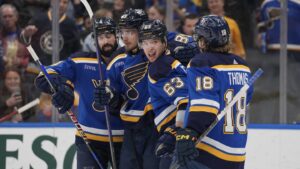 Saad mencetak gol kemenangan untuk membawa Blues menang 5-3 atas Flames