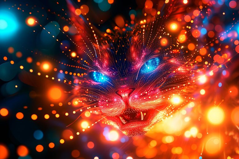 Konsep Seni Fisika Partikel Kucing Quantum Cheshire