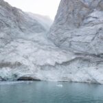 Photo of a Greenland fjord after a massive landslide