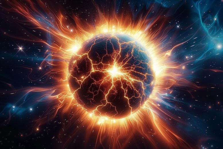 Ilustrasi konsep seni bintang astrofisika