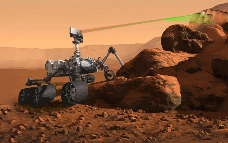 Mars ketekunan supercam laser zapping