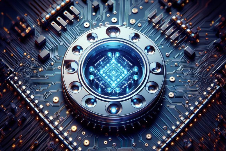 Konsep Seni Chip Komputasi Quantum Quantum