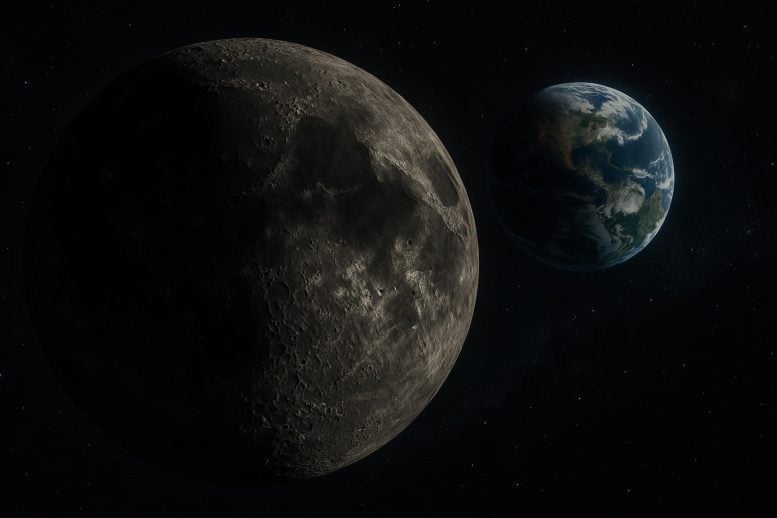 Ilustrasi konsep Art Space Moon Bumi
