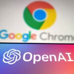 OpenAI logo displayed on a smartphone in front of Google Chrome logo