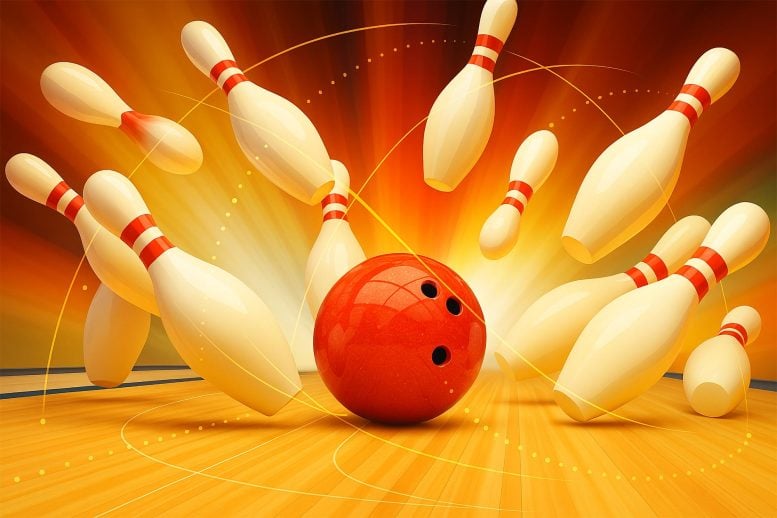 Konsep Seni Fisika Bowling Strike