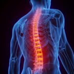 Anatomi pria medis yang meradang nyeri tulang belakang