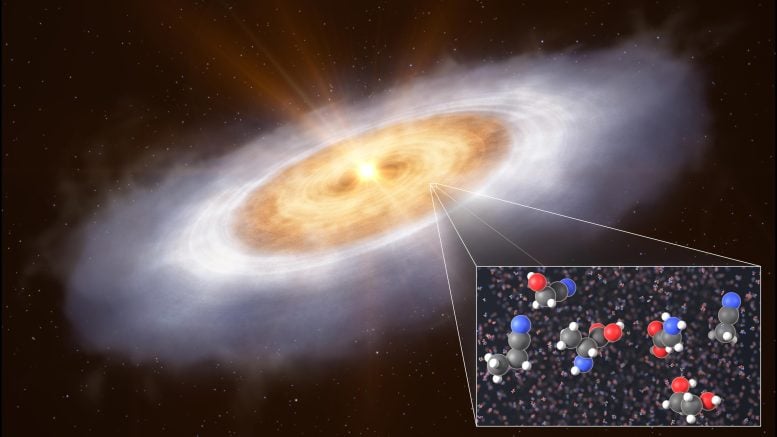 Kesan Artis tentang Planet Membentuk Disk di sekitar Star V883 Orionis