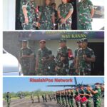 Dandim 0427/Way Kanan Sambut Kedatangan Pangkostrad di Lanud Gatot Soebroto, Way Tuba