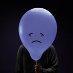 Konsep Kesehatan Mental Depresi Wajah Balon Sedih