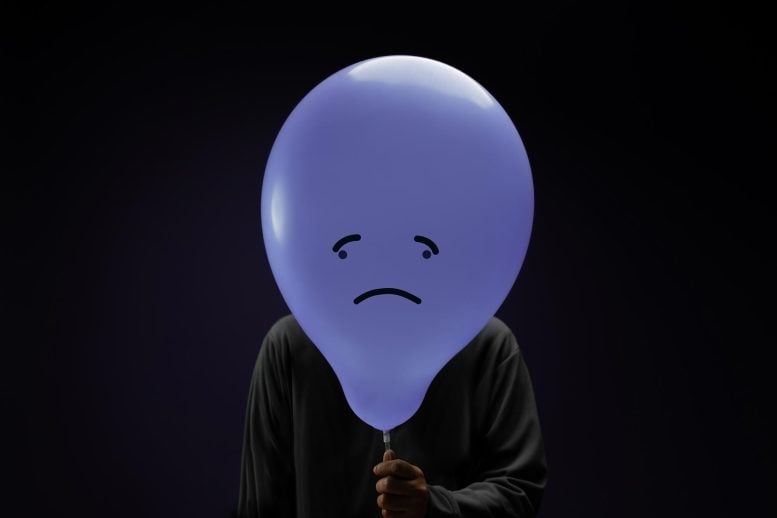 Konsep Kesehatan Mental Depresi Wajah Balon Sedih