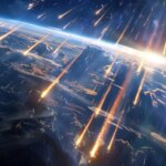 Ilustrasi Konsep Suasana Bumi Sinar Kosmik