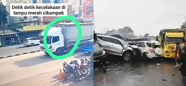 Detik-detik Truk Wing Melaju Kencang di Cikampek, Seret 13 Kendaraan
