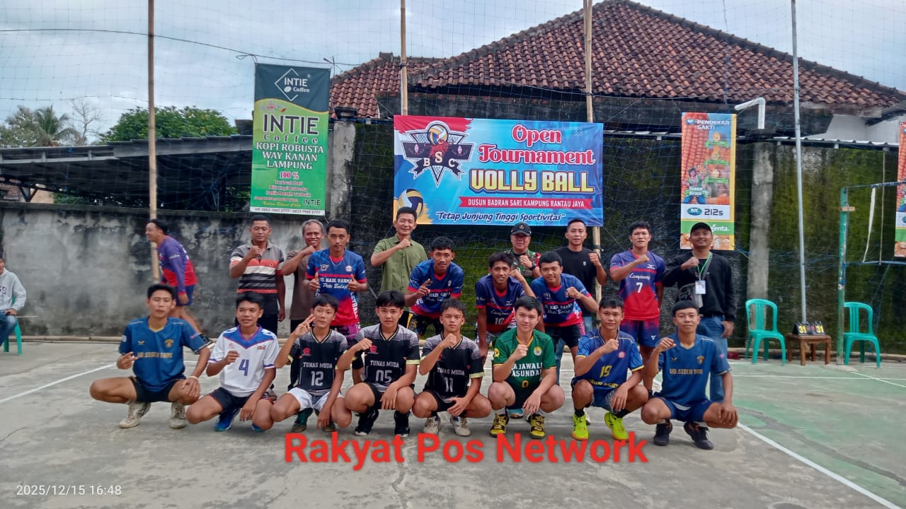 Open Turnamen Volly Ball Kegiatan Berlangsung Di Dusun Badran Sari, Kampung Rantau Jaya: Tetap Junjung Tinggi Sportivitas