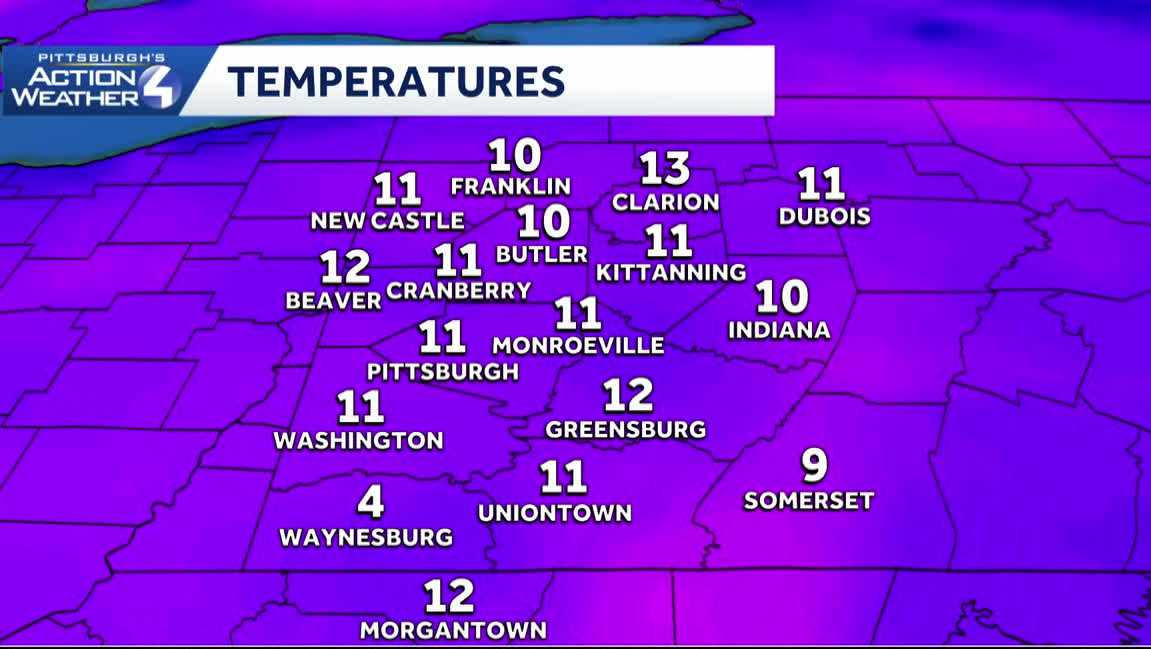 Pennsylvania bersalju dan dingin pada hari Minggu, 14 Desember