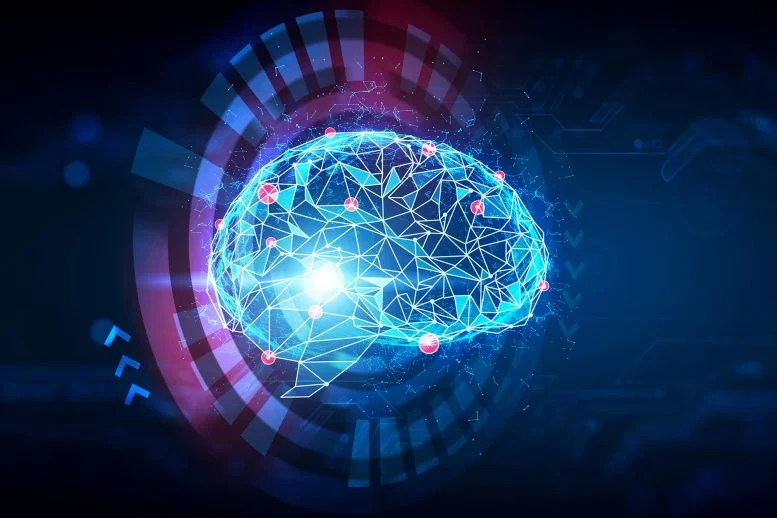 Ilustrasi Teknologi Otak Abstrak